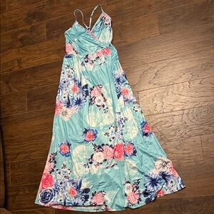 Floral Maxi Dress with Spaghetti Straps NWT